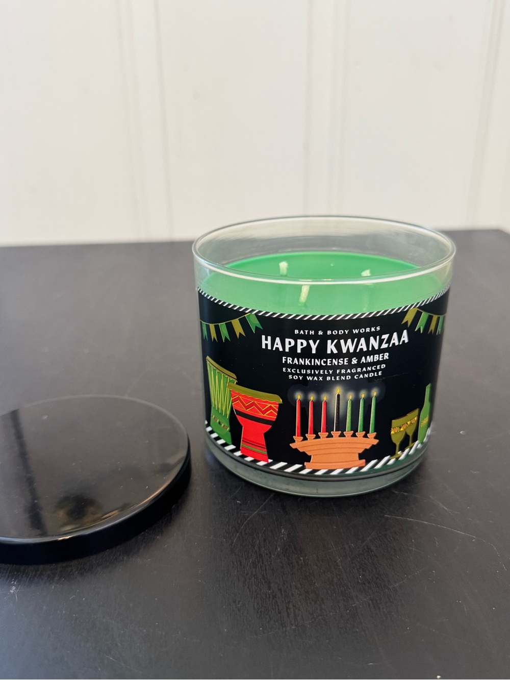 Bath & Body Works Large Candle 3-Wick Happy Kwanzaa Frankincense & Amber